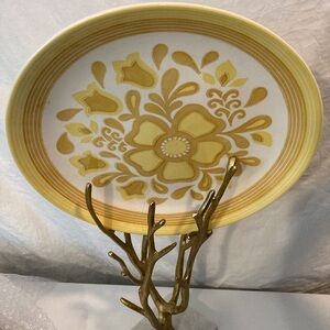 Royal Cavalier Ironstone Amalfi Coast Vibes  Yellow Damsel Pattern 11.5” Platter